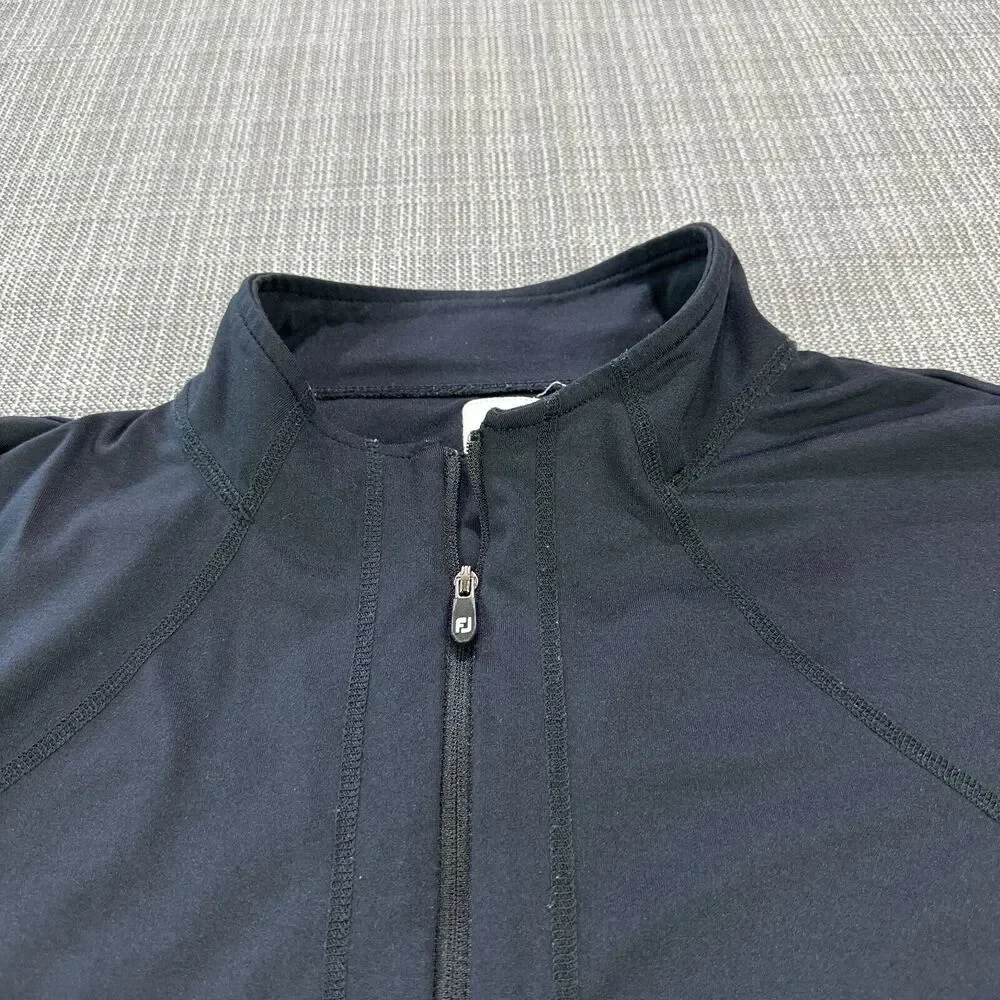 FootJoy Jacket Mens XL Black Lightweight Full Zip Outdoors‎ Golf Nylon Stretch
